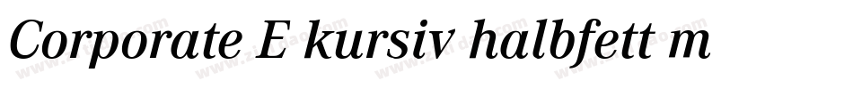Corporate E kursiv halbfett m Medziff字体转换